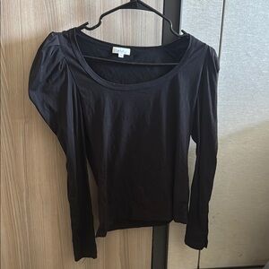 A.L.C. Black Puff Sleeve Fitted Blouse Size XS